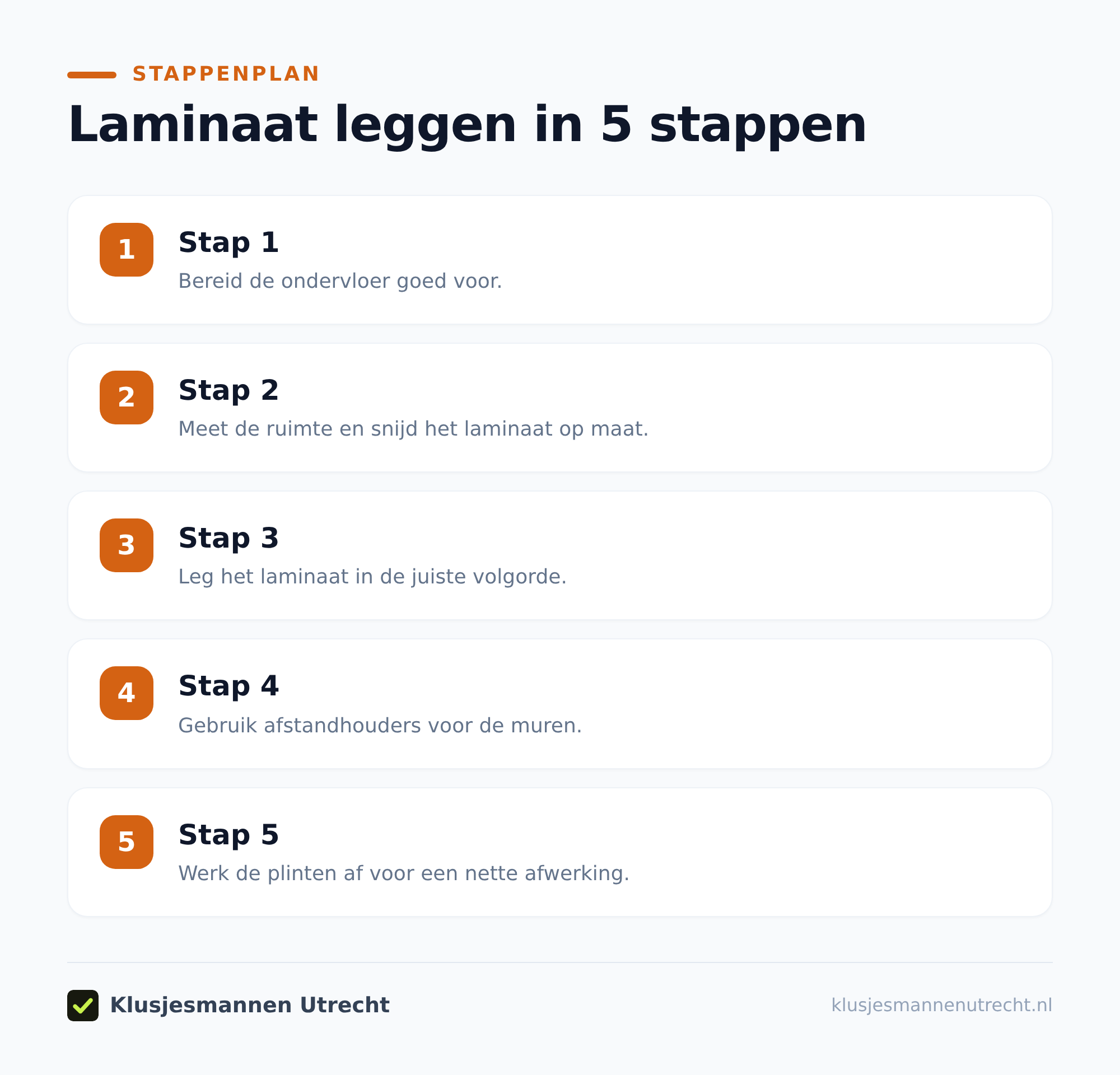Welke ondergrond is geschikt voor laminaat?