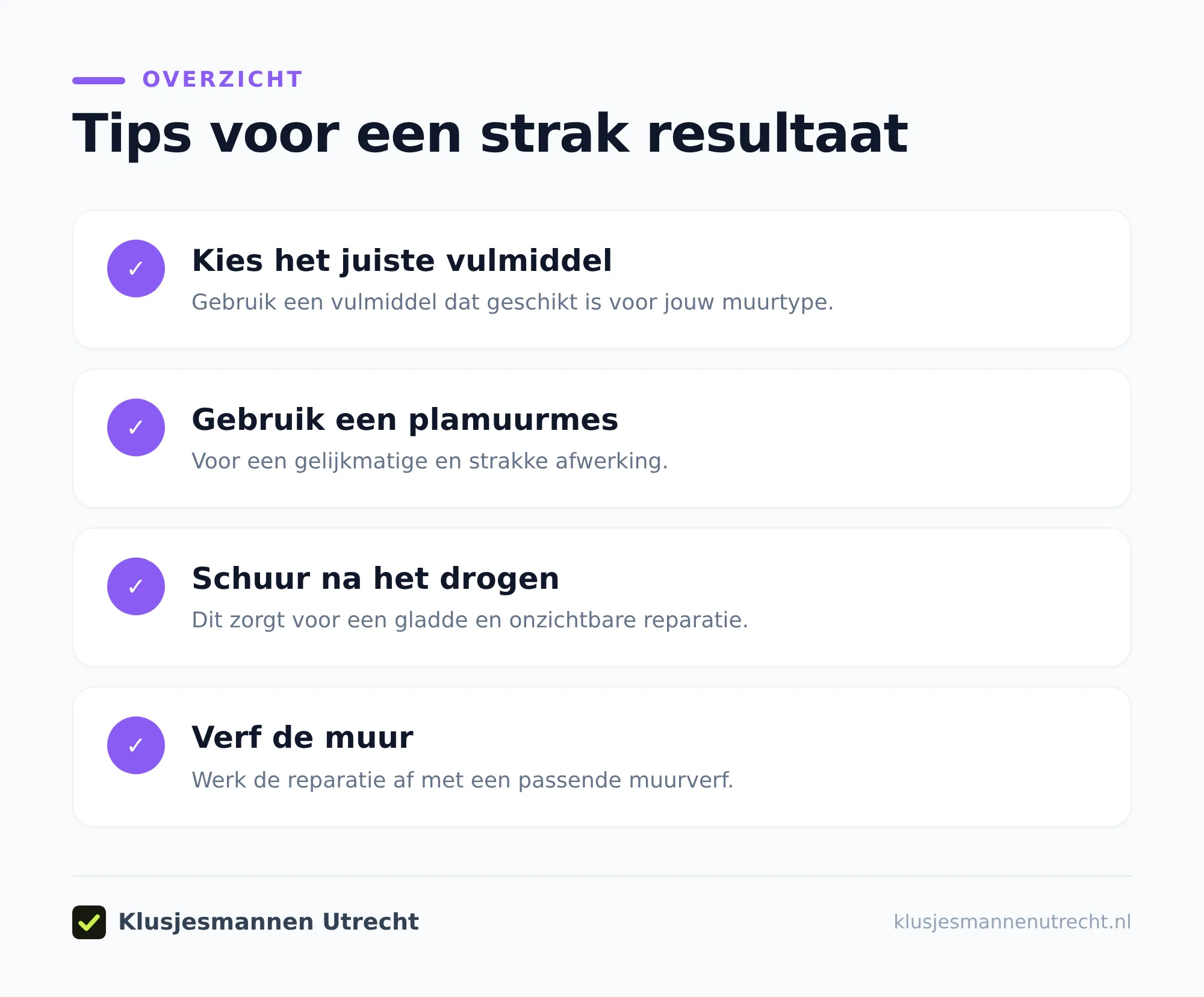 Benodigdheden voor een nette muur