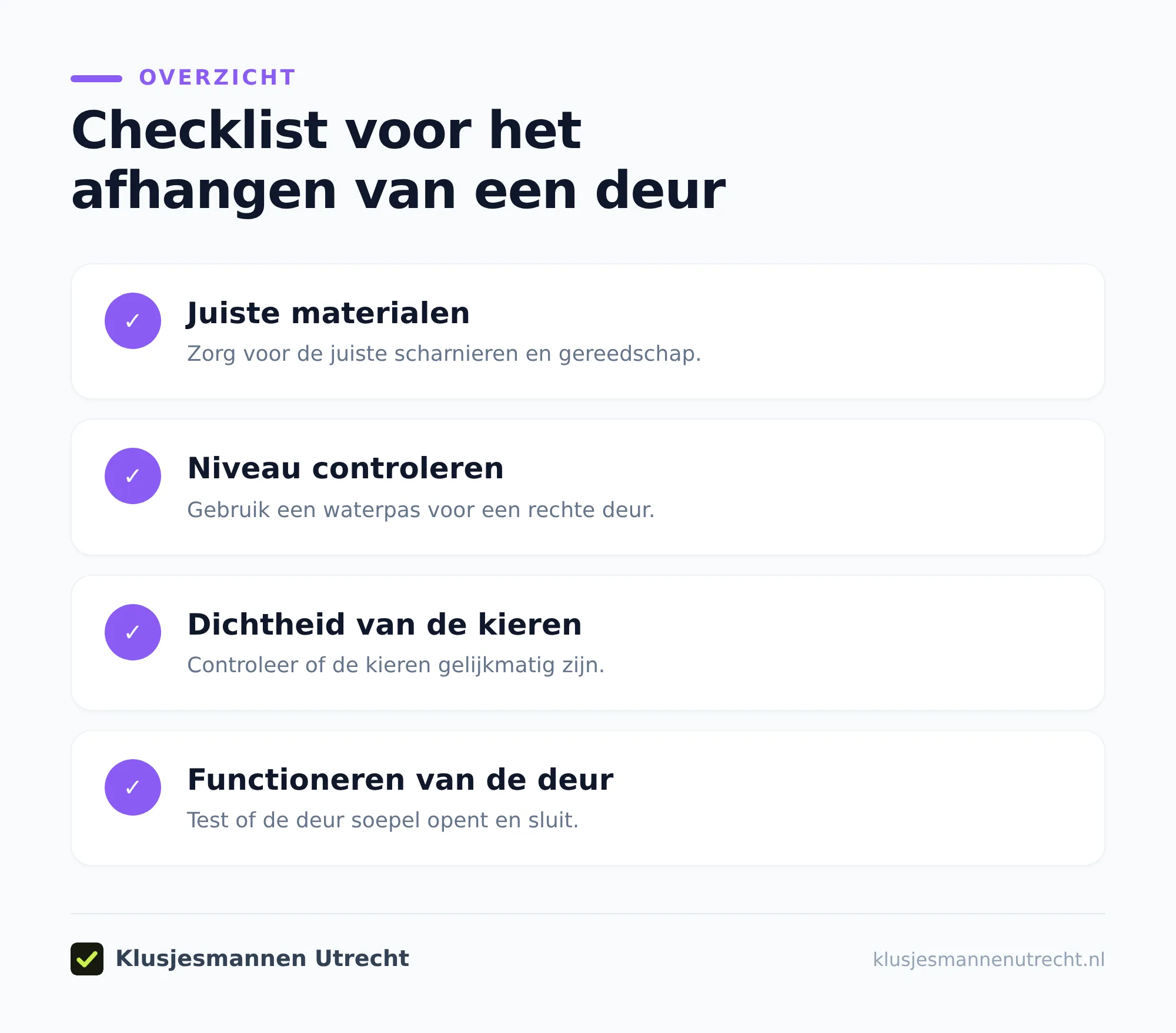 Welke ruimte heeft een deur nodig?