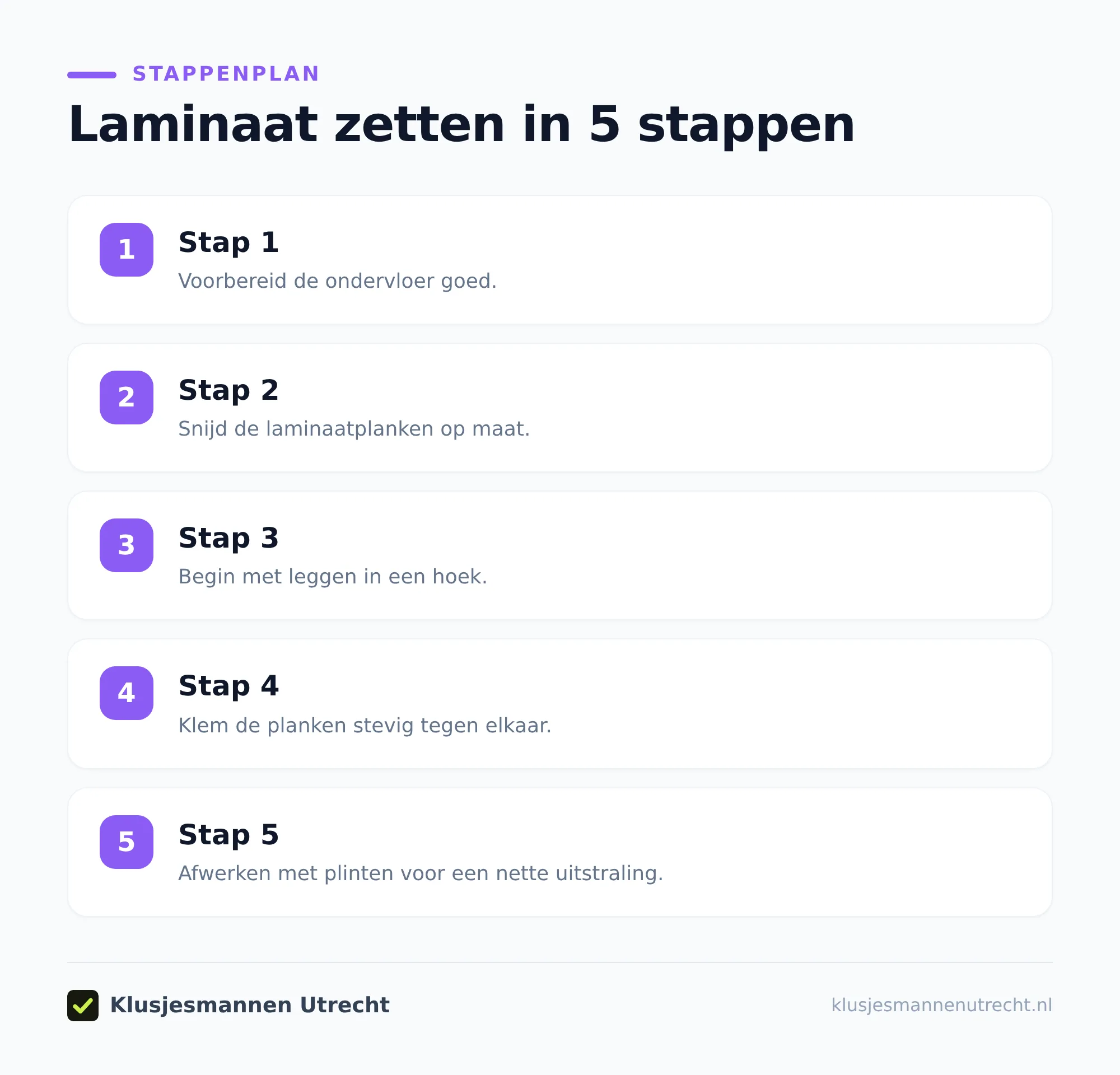 Welke ondervloer en materialen heb je nodig?