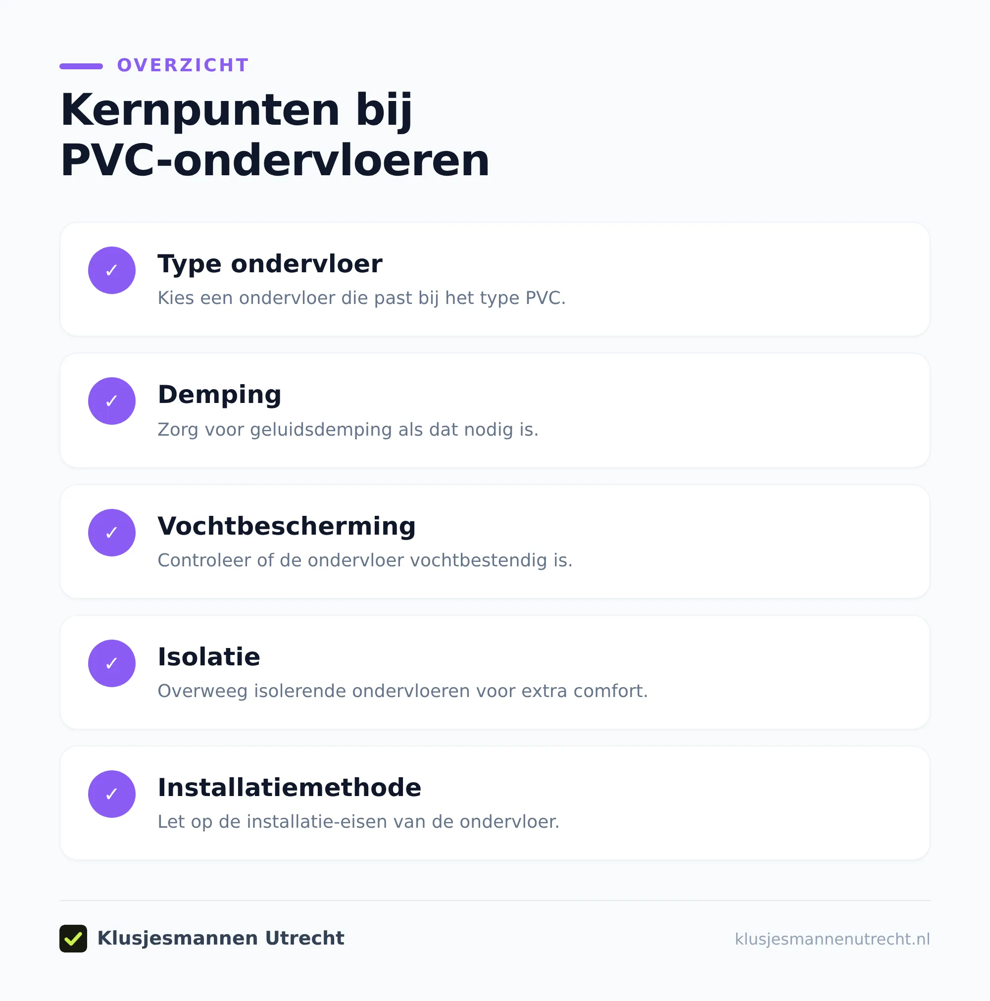 Controleer de bestaande vloer voordat je PVC-ondervloeren vergelijkt